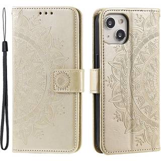 SKALO iPhone 15 Mandala Flip Cover - Guld