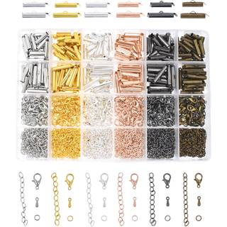 Mandala Crafts Slider Clasp til Bead Looms Slide Tube End Bar Finding Kit til fr?perle smykker og perler forskellige farver