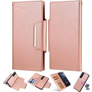 SKALO Samsung S23 Plus DOLIZMA 2 i 1 magnetisk pungetui - Rosa guld