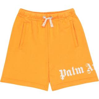 Palm Angels Kids Logo cotton jersey shorts - orange - Y 12