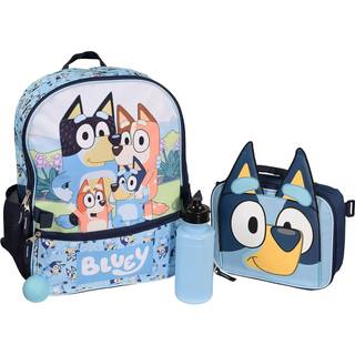 AI-tilbeh?rinnovationer Bluey 4 stykker rygs?k s?t til f?rskolepiger og drenge b?rn 16 """" skoletaske