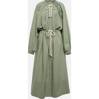 Jil Sander Drawstring cotton poplin midi dress - green - XS