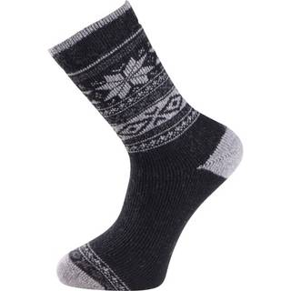 Trofe Knitted Patterned Wool Sock - Black - Str 39/42