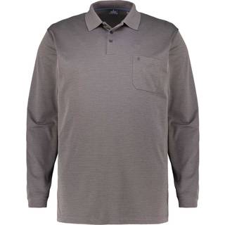 RAGMAN Herren Polo-Shirt grau gestreift