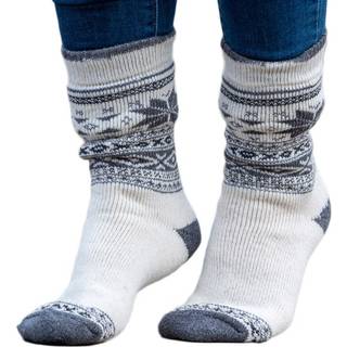 Trofe Knitted Patterned Wool Sock - White - Str 35/38