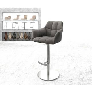 Barstuhl Yulo-Flex Vintage Anthrazit Drehfuß höhenverstellbar Edelstahl - Anthrazit, Silber