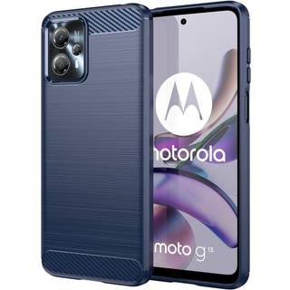 SKALO Motorola Moto G23 4G Armor Carbon Stødsikker TPU-cover - Blå
