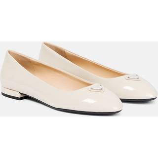 Prada Logo patent leather ballet flats - white - EU 37.5