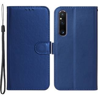 SKALO Sony Xperia 1 V Flip Cover m. pung i PU-læder - Blå
