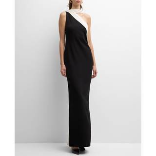Roland Mouret Scarf-detail one-shoulder gown - black - XXS