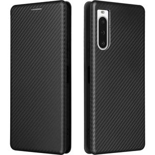 SKALO Sony Xperia 10 V Carbon Fiber Pungetui - Sort