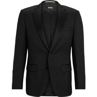 Slim fit smokingjakke i serge af ny uld