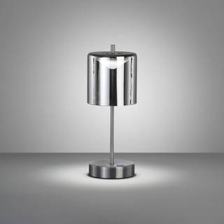 LED-bordlampe Riva, nikkel/røget Højde 34,5 cm