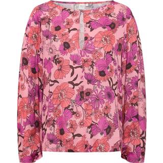 T-shirt blouse in coral printed