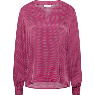 Skjortebluse - Med Print - Pink & Mørkebrun