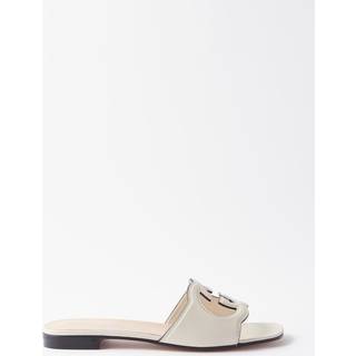 Gucci Interlocking G cutout leather sandals - white - EU 37.5