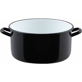 Riess Classic Riesen & Zwerge - Riese halbhoch 28 cm / 8,0 L - Emaille - Weiß,Schwarz