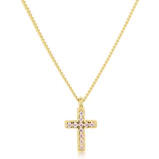 ROSE CROSS NECKLACE | GOLDEN