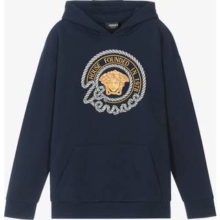 Versace Kids Medusa cotton jersey hoodie - blue - Y 12