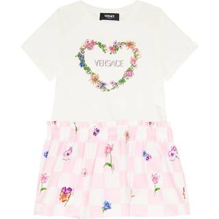 Versace Kids Logo cotton dress - white - Y 14