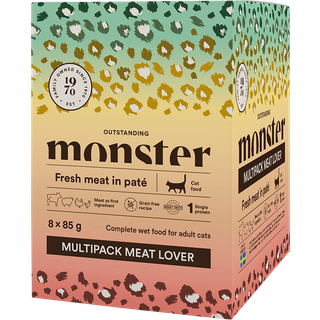 Monster Cat Pouches MultiPack Meat Lover, 8x85g -