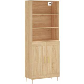 højskab 69,5x34x180 cm konstrueret træ sonoma-eg