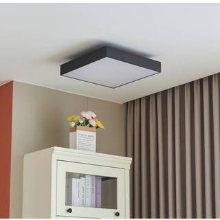 Lucande loftlampe Leicy, sort, 40 cm, RGBIC, CCT