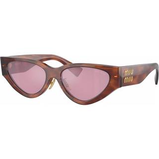 Miu Miu Kvinde MU 03ZS 11Q50D Solbriller Acetat Brun Rød Cat Eye Normal