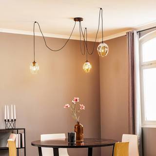 Glas hængelampe Starla EMIBIG LIGHTING, dæmpbar, Sort, Stue/spisestue, Glas, Moderne