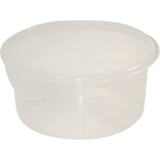 Rumbermaid kommercielle produkter Plast Rund madopbevaringsbeholder med kautionshåndtag 4 liter klar høj temperaturområde Fødevareorganisation/op