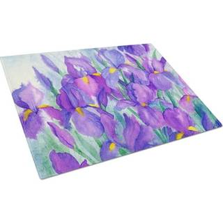 Caroline's Treasures IBD0256LCB Purple Iris Glass Cutting Board Stor dekorativt tempereret glas Køkkenskæring og serveringsplade Stor i stor stør
