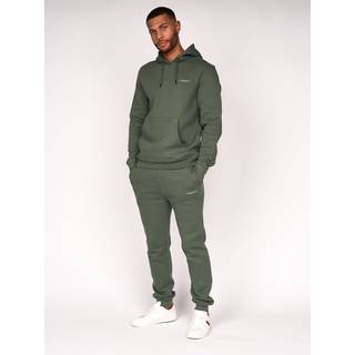 Crosshatch Herre Chelmere Hoodie og Joggers Sæt Mørk Khaki