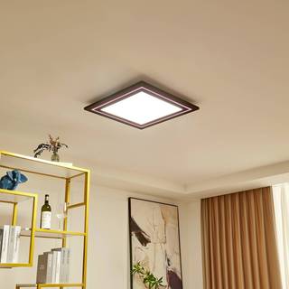 Lucande loftlampe Leicy, nikkel 60 cm RGB farveflow