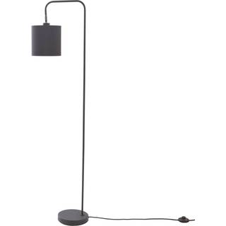 Lindby Hinay tekstil-gulvlampe, sort/guld