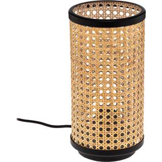 Lindby bordlampe Yaelle, 30 cm høj, rattan, sort, E27