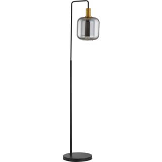 Lindby gulvlampe Nimbora, 150 cm, sort, glas, metal