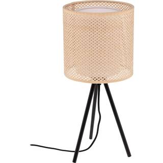 Lindby bordlampe Soula, Ø 20 cm, beige, plast, E27