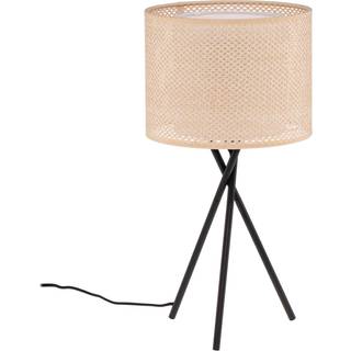 Lindby bordlampe Soula, Ø 26 cm, beige, plast, E27
