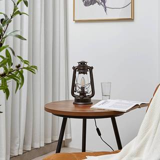 Lindby bordlampe Raisa, rustfarvet, metal, lygte, E14