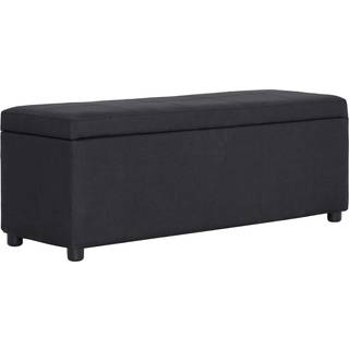 bænk med opbevaringsrum 116 cm polyester sort