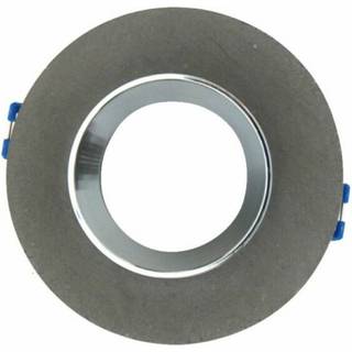 GU10 Gips Metal - Grå Beton med Chrom Bund - Rund