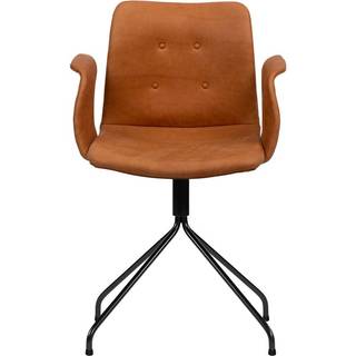 Bent Hansen Primum Spisebordsstol med Armlæn Og Swivel Sort/Brandy