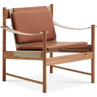 Brdr. Krüger Hb Loungestol Kirsebærtræ / - Lænestole Kanvas Neutral - BOCL-COL-XX-06