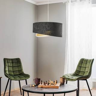 Pendellampe Vivien trefarvet mørkegrå/hvid/guld