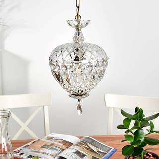 ORION Krystal hængelampe Arila, dæmpbar, Klar/gennemsigtig, Stue/spisestue, Metal, Antik