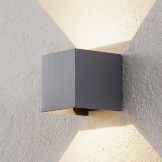 Cube udendørs LED-væglampe, basaltgrå