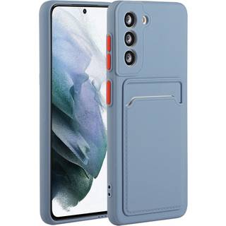 Samsung Galaxy S21 Fleksibelt Plastik Cover m. Kortholder - Blå