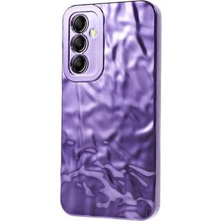 Samsung Galaxy A24 Skinnende Fleksibel Plastik Bagside Cover - Bølget Design - Lilla