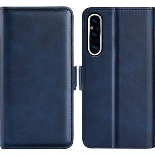 SKALO Sony Xperia 1 V Premium Wallet Flip Cover - Blå