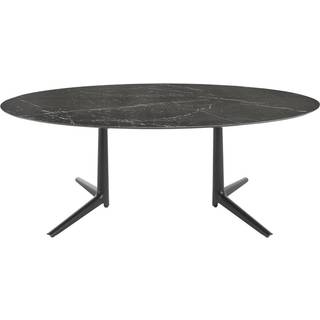 Kartell Multiplo XL ovalt spisebord - sort marmor